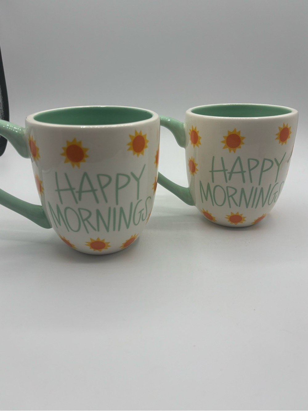 Cotton Colors Happy Everything Mugs Set Of 2 “Happy Mornings”